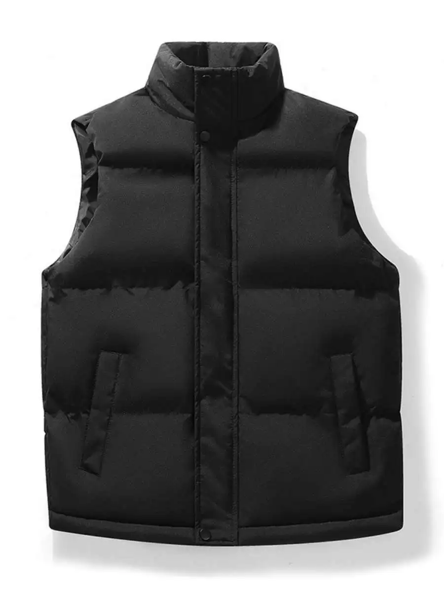 

Утепленный хлопковый мужской жилет, теплый однотонный модный жилет с подплечниками, осенне-зимняя новинка, мужская модная этническая одежда