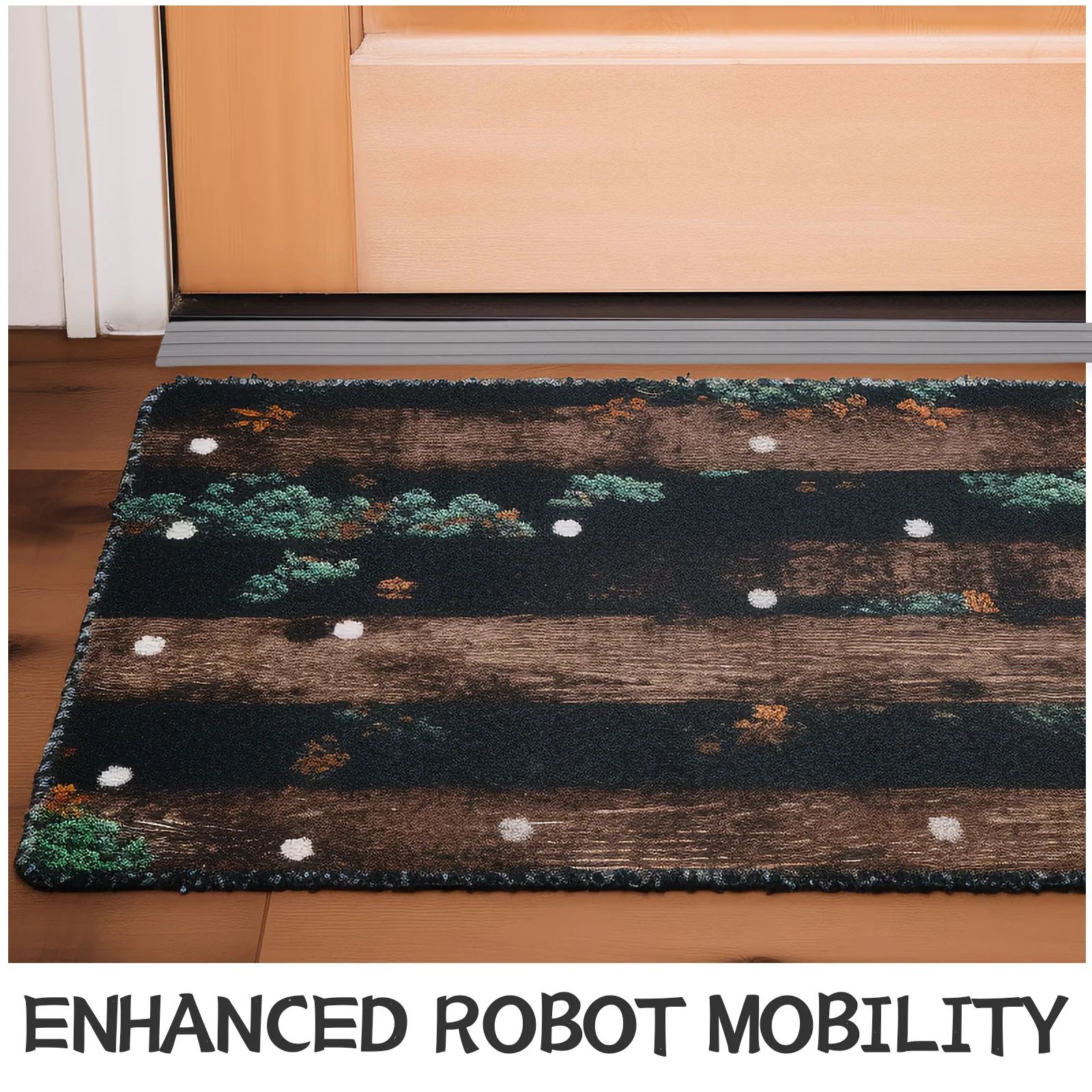 Selbstklebende Türschwellenrampe, graue Bodenübergangsstreifen, Rampenmatte für Kehrroboter, Innenschwellenrampen, Eingangsbereich, Boden