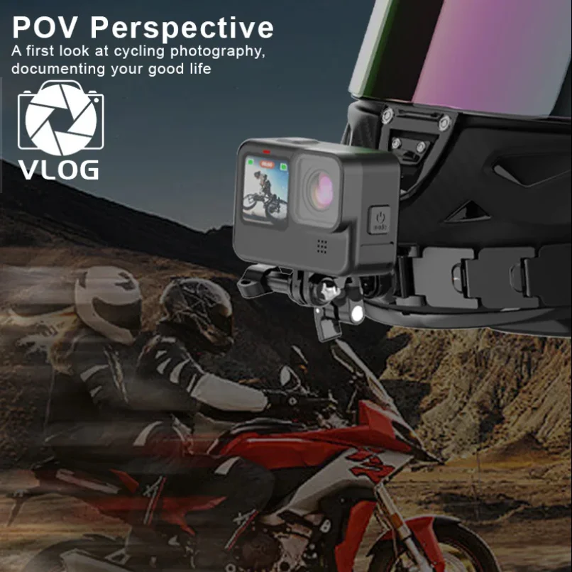 خوذة الذقن جبل منصب الكاميرا ل GoPro بطل 12 11 10 9 8 7 5 Yi 4K لكاميرا Insta360 طوي الجبهة الذقن جبل ملحق