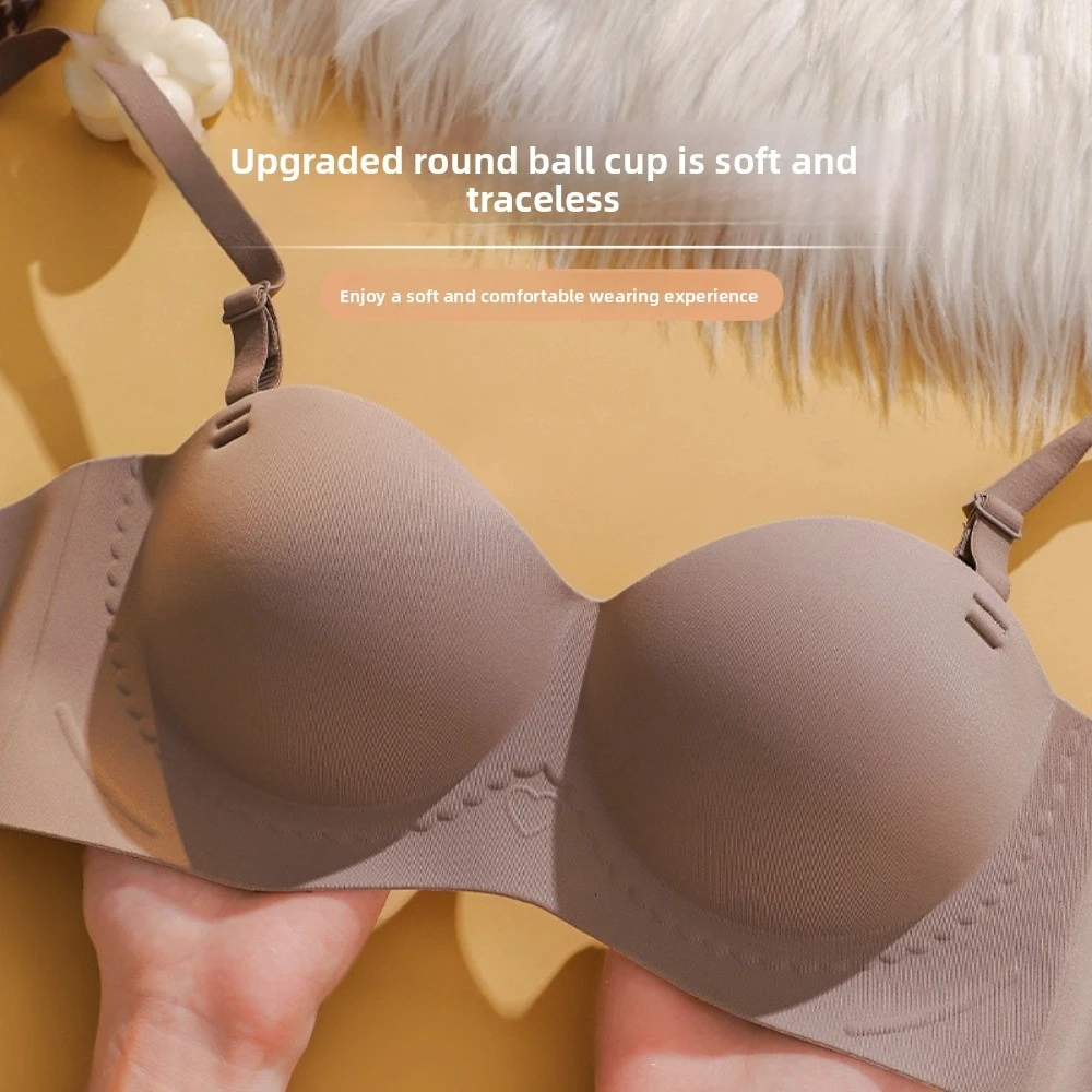 シンプルなスリムワイヤレスディープVブラ、跡がつかないVネック下着、女性用調節可能な無地ガールズシームレスブラスポーツ