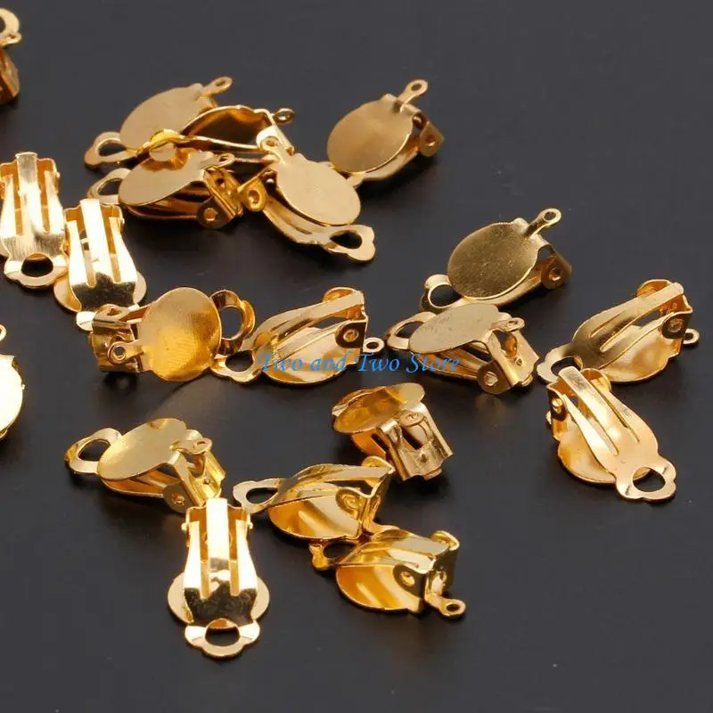 

HX6F 50Pieces Non-Pierced Earrings Components Earring Converter for Earring Making