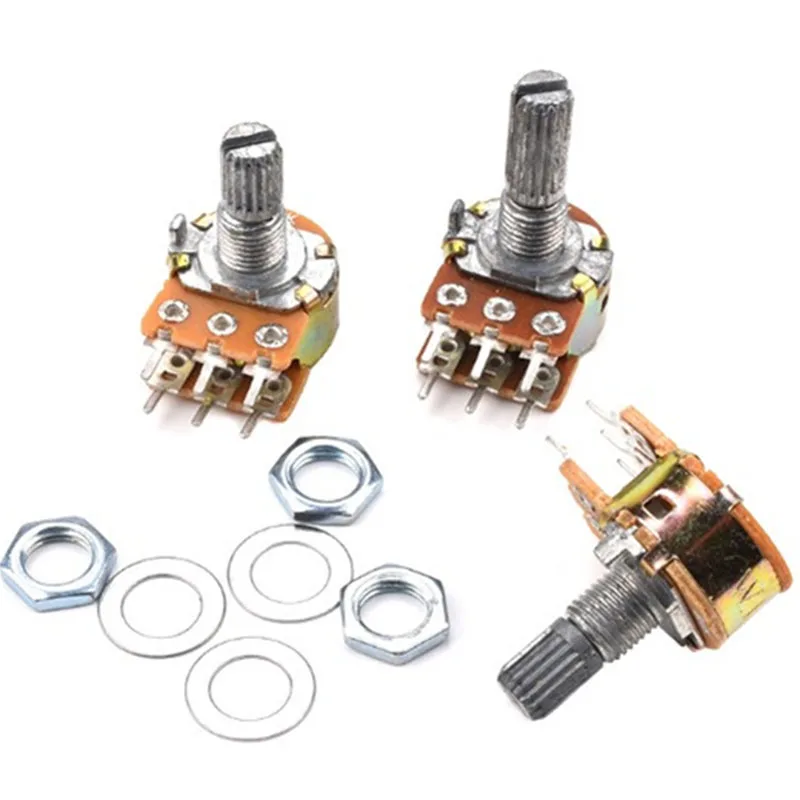 5PCS/LOT WH148 Type Dual potentiometer With Switch 6PIN B1K 2K 5K 10K 20K 50K 100K 250K 500K 1M H=15MM 20MM Potentiometer