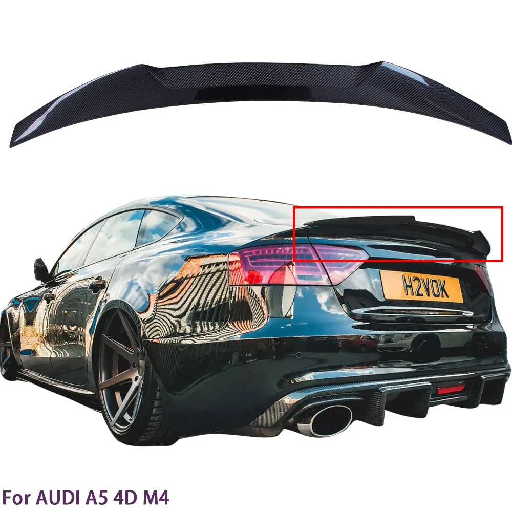 

For AUDI A5 B8 B8.5 4Door Sportback 8TA M4 Style Carbon fiber Rear Spoiler Trunk wing 2009-2017