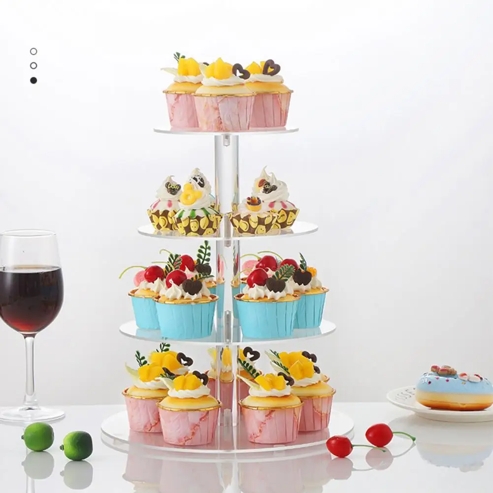 Helpful Cupcake Holder Round Space-saving Birthday Party Cake Serving Stand  Acrylic Cupcake Display Stand Party Supplies