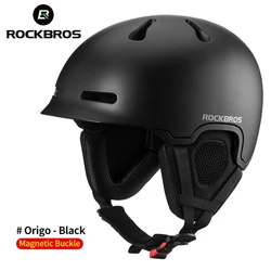 ROCKBROS-Capacete de Esqui Ultraleve para Homens e Mulheres, Integralmente Moldado, Snowboard, Esqui, Snowmobile, Skate