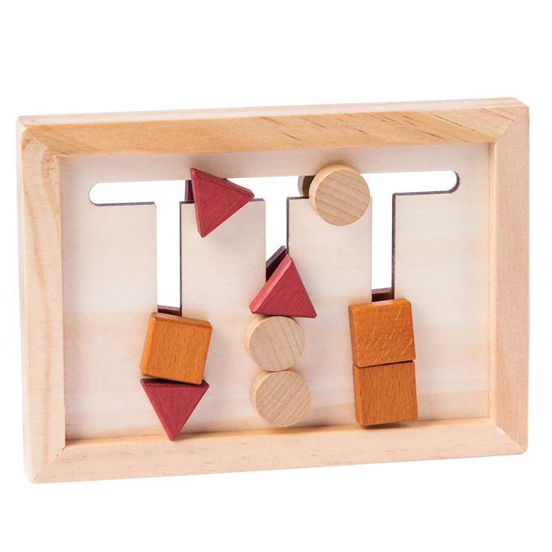 

Kids Montessori Wooden Toys Shape Matching Game Logical Reasoning Training Early Educational Learning Toys Gifts for Children