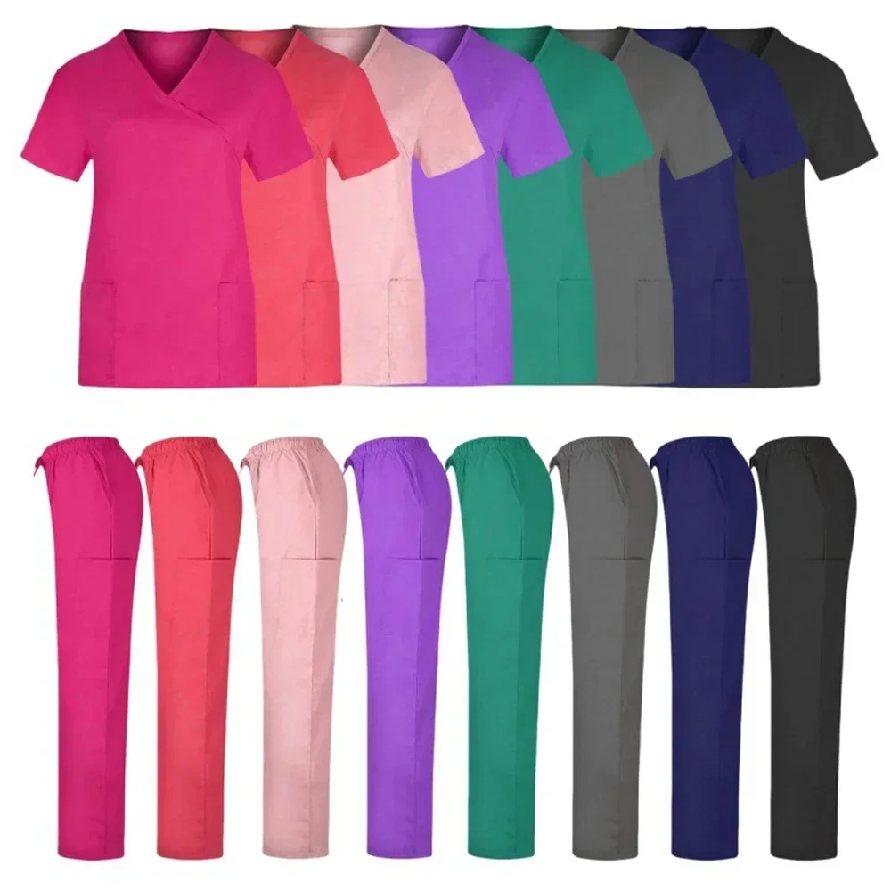 Uniforme de propormédicale multicolore pour femmes, uniforme de gIslande, manches courtes, pantalon Y +, vêtements de travail pour infirmières, animalerie, médecin