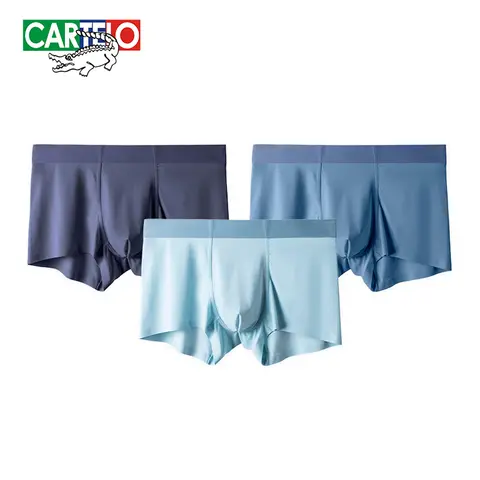 CARTELO 나일론 남성 항균 속옷 남성 Soild 소프트 복서 팬티 남성 팬티 통기성 여름 반바지 L-5XL 3pcs