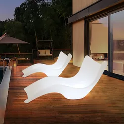 Outdoor Lounge Leisure Resort Swimming Pool Recliner Waterproof Luminous Beach Chair Villa Leisure Courtyard Lying Bed