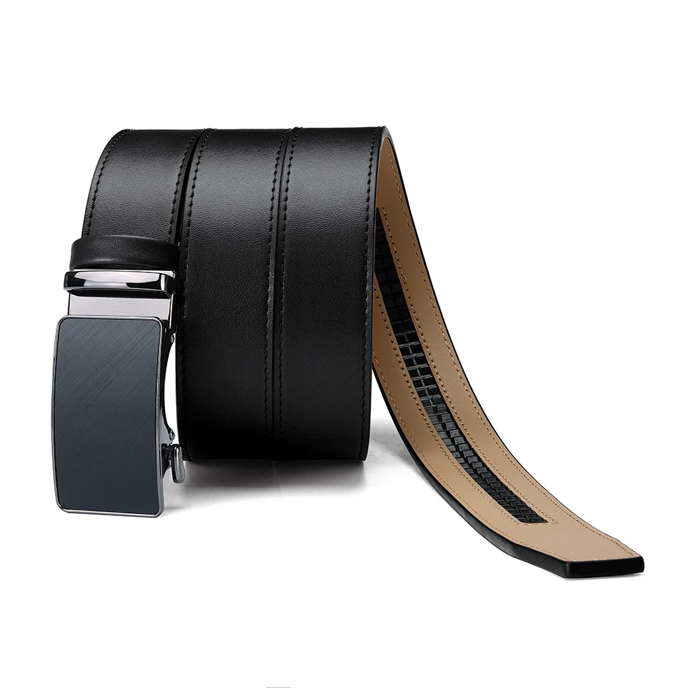 Men's Business Belt, Men's Leather Luxury Belt, Alloy Automatic Buckle Brand, Men's Leather Ratchet Belt/belt - Multi Color