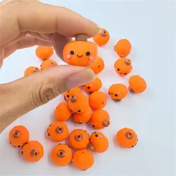 5pcs Halloween Pumpkin 3D focal Silicone beads Teether Jewelry Beads Food Grade For pen Pacifier Chain