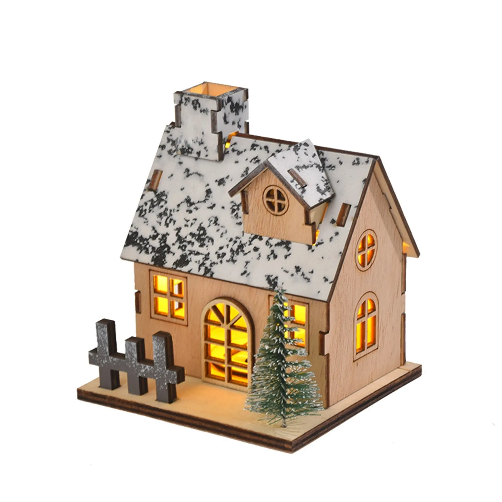 Glowing Christmas Cabin House With Led Lights Christmas Story Village Houses Festival Ornament Christmas Atmospheres Decor Props