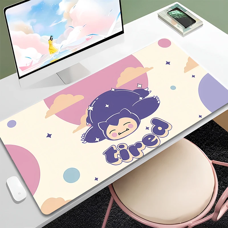 

Cartoon Kawaii Snorlaxs Office Table Mat PC Gamer Cabinet Mouse Pad Laptop Non-slip Anime Deskmat Cute Large Mousepad for Girl