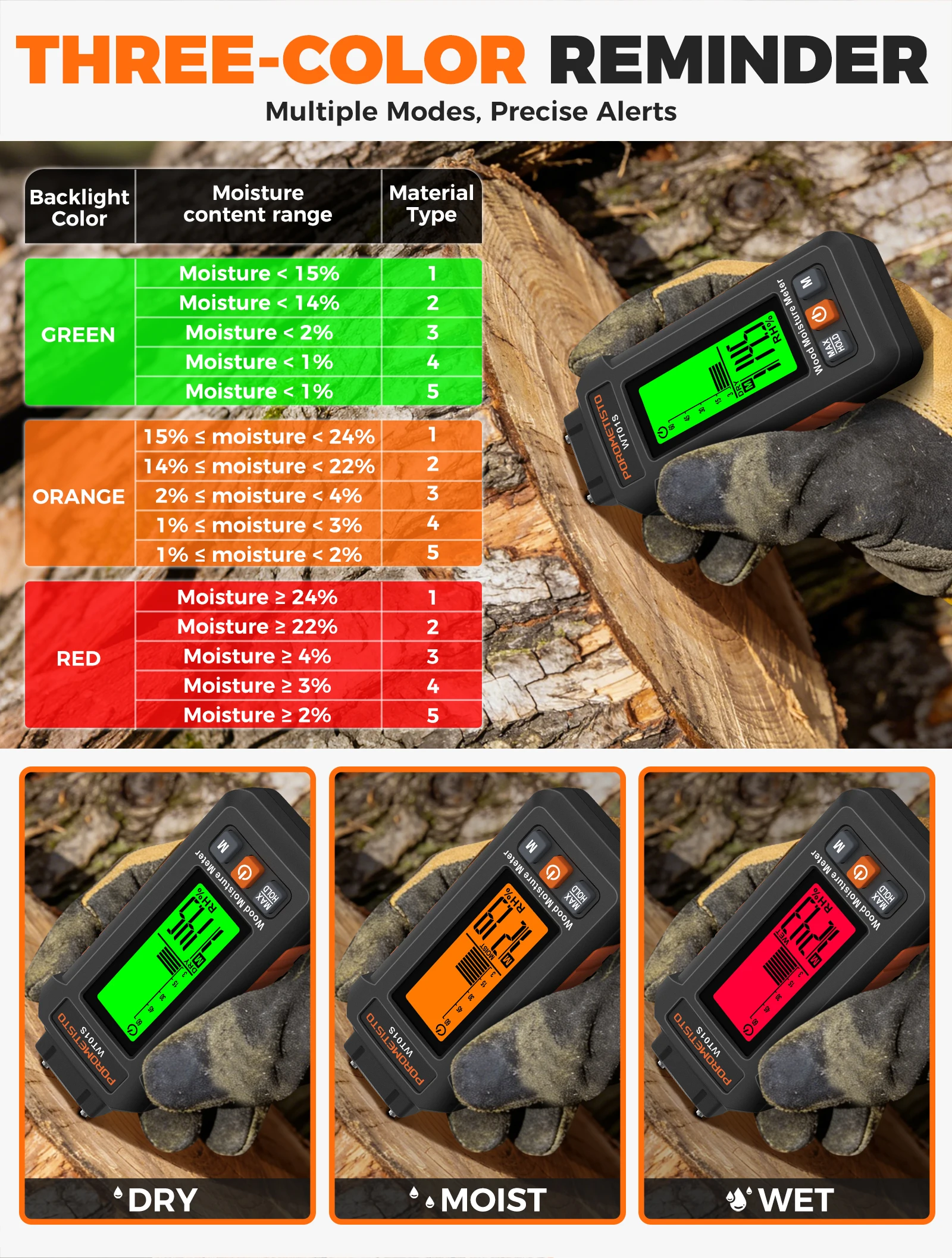 Neues 2-in-1 Digitales Holzfeuchtemessgerät mit und ohne Stifte, 0~99,9% Feuchtigkeitsmesser, Holzfeuchtigkeitsdetektor, Hygrometer für Holz und Beton – Detail 20