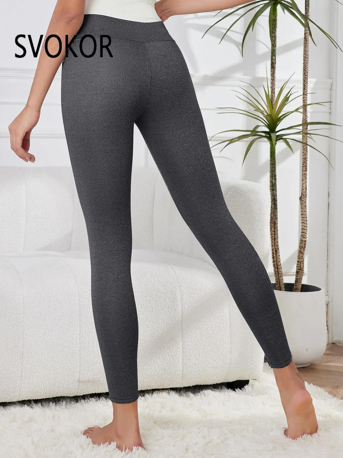 SVOKOR Women Warm Leggings Thicken Winter Thermal Tights High Waist Butt Lifting Pants Female Casual Leggings