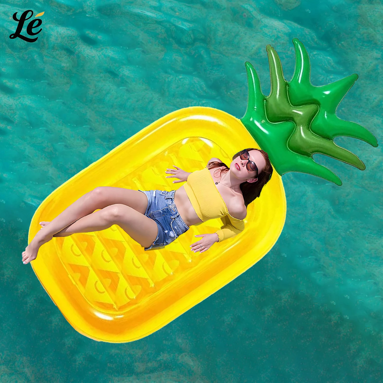 

Pineapple Inflatable Pool Hammock Comfortable Floating Air Cushion With Porous Exhaust Large Size For Pool Party Vacation Rest