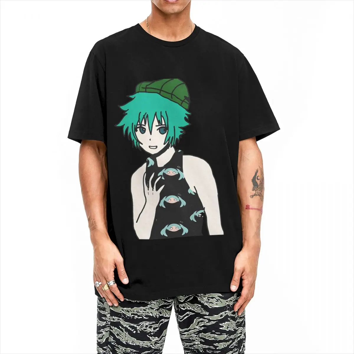 Miku Binder Sou Hiyori Shin Tsukimi Your Turn To Die T Shirts YTTD Anime Pure Cotton Tops Novelty Round Collar Plus Size T-Shirt