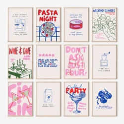 Kitchen Art Print Retro Wall Apartment Decor Canvas Painting Trendy Quote Poster Drink Club Pictures for Living Cafe Home Decor