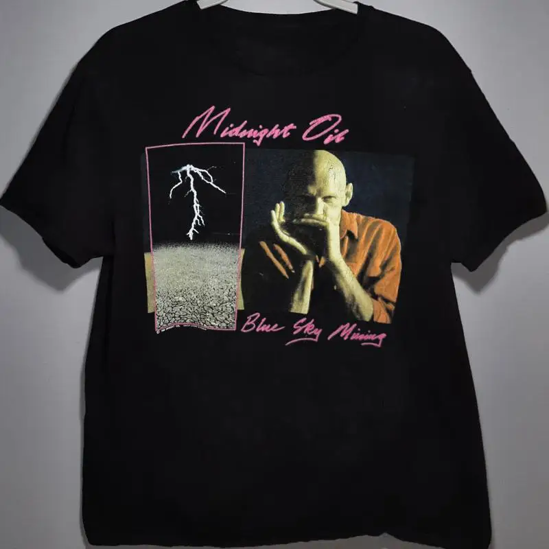 

Редкая мужская футболка Midnight Oil Band Black S 2345XL