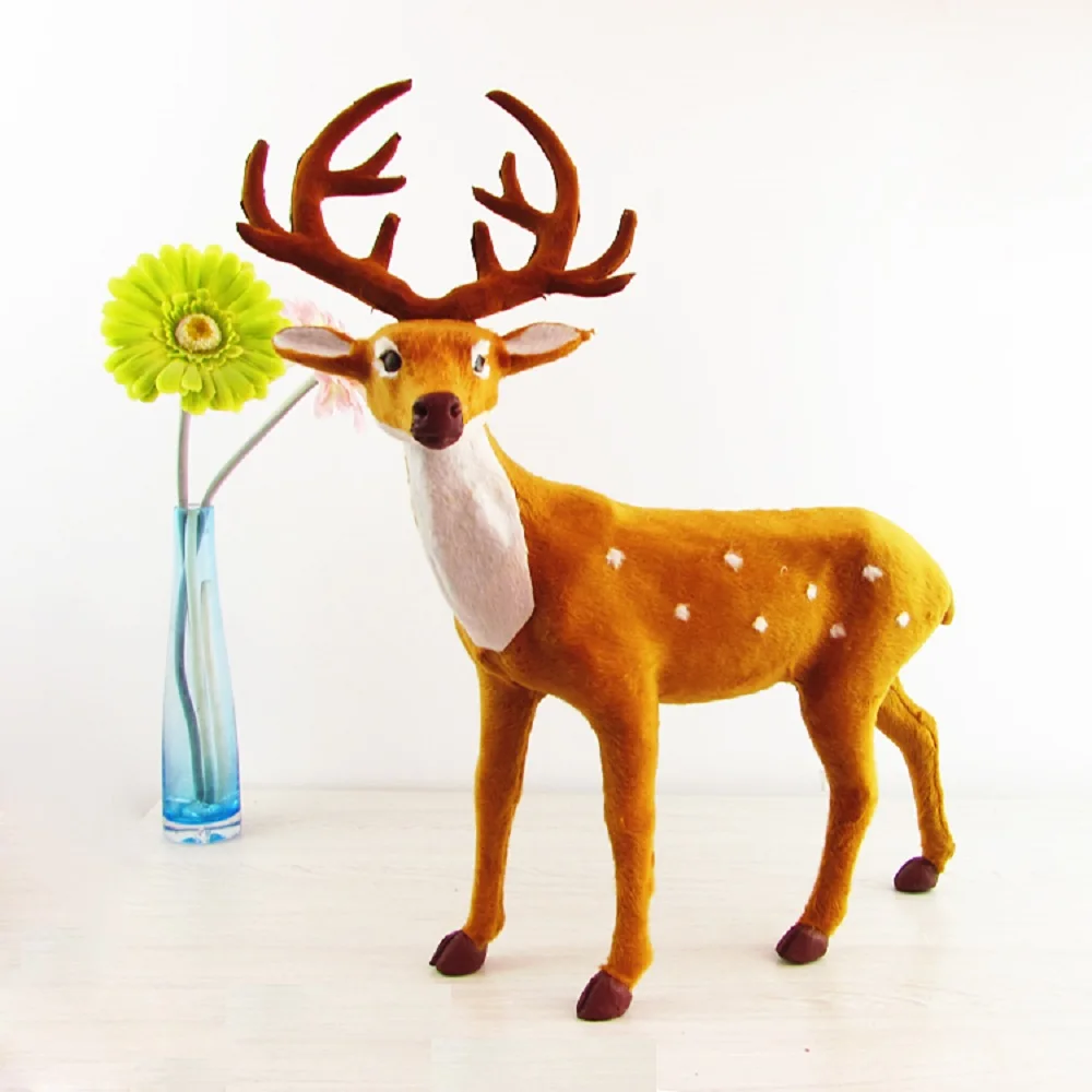 big simulation round antlers deer toy big lifelike sika deer model gift 41x52cm