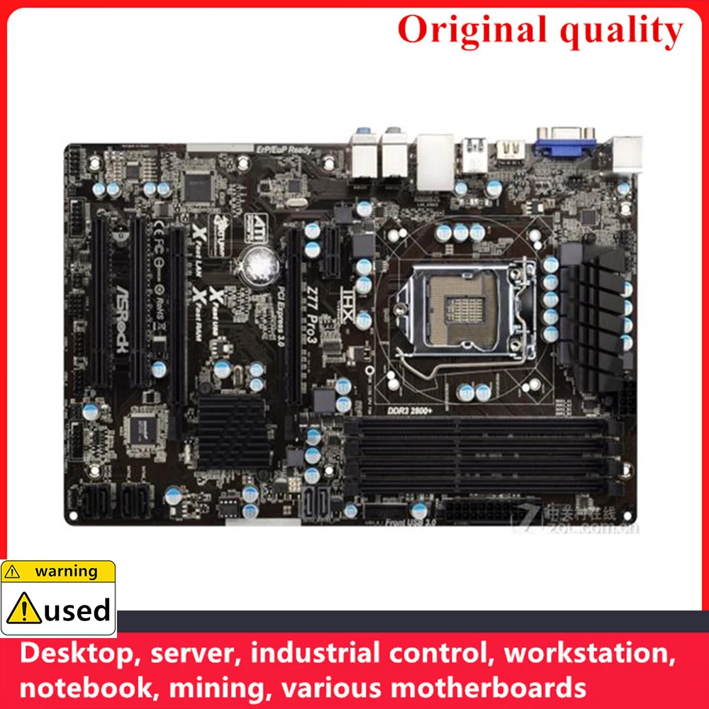 

Used For ASROCK Z77 Pro3 Motherboards 1155 DDR3 32GB ATX For Intel Z77 Overclocking Desktop Mainboard SATA III USB3.0