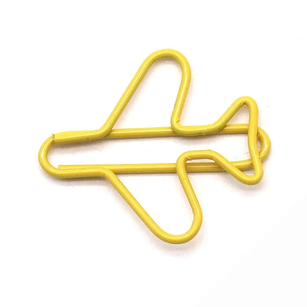 10pcs Index Bookmark Airplane Paper Clip Airplane Shape Clip-on Metal Paper Clips Creative Irregular Creative Bookmark Clip