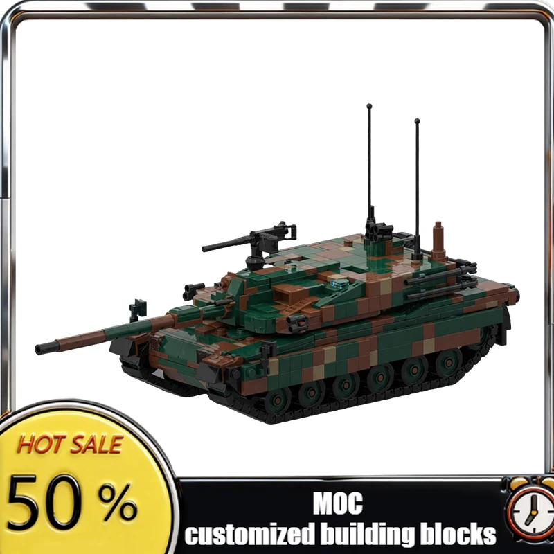 877 PCS Battle Tank Kit K2 Black Panther MOC Customize Modular Building Block Simple Brick Technology DIY Boy Assembly Toy Gift