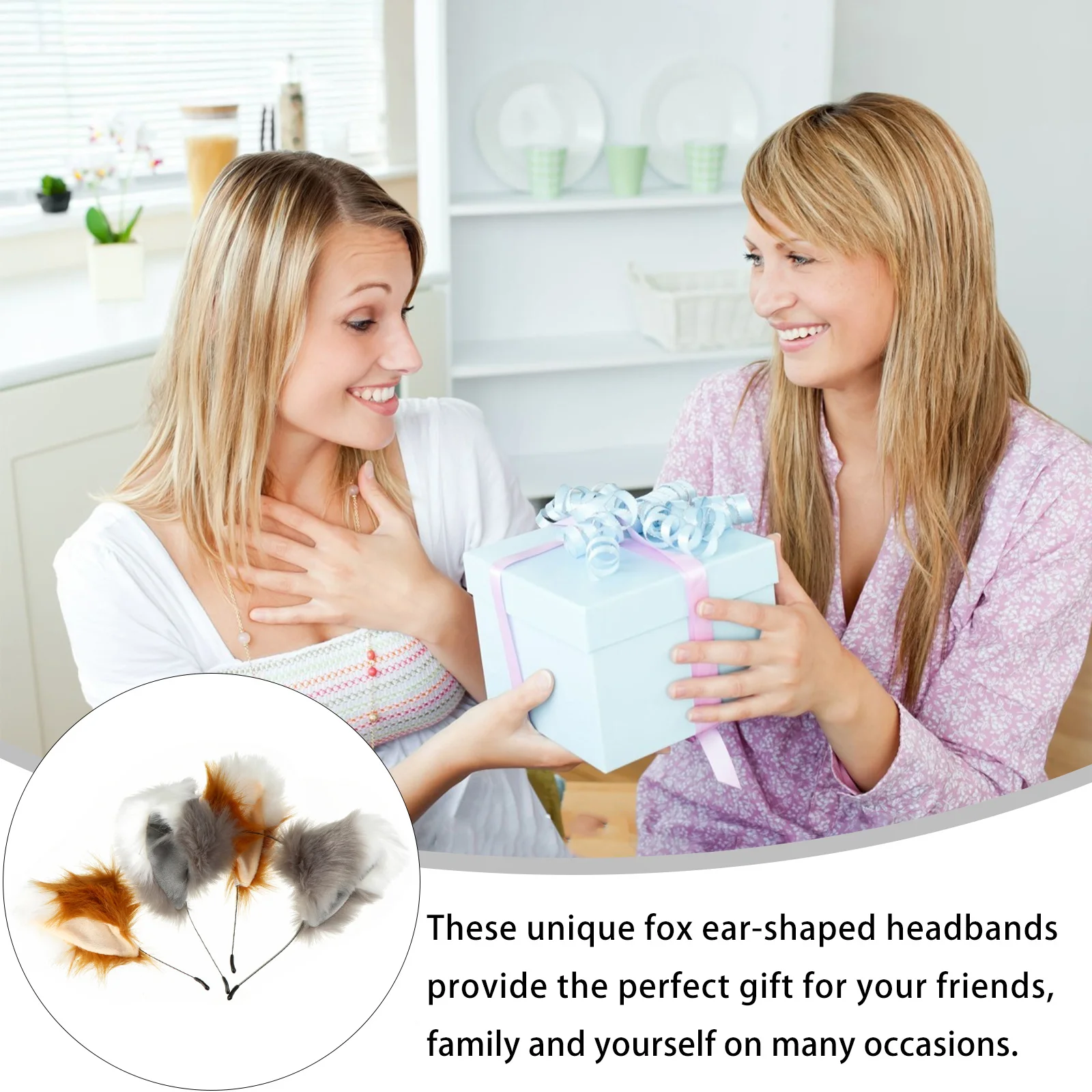 

2Pcs Adorable Fox Ears Hair Hoops Soft Comfortable Head-Wears for Adults Multipurpose Hair Decorations Photo Booth Supplies