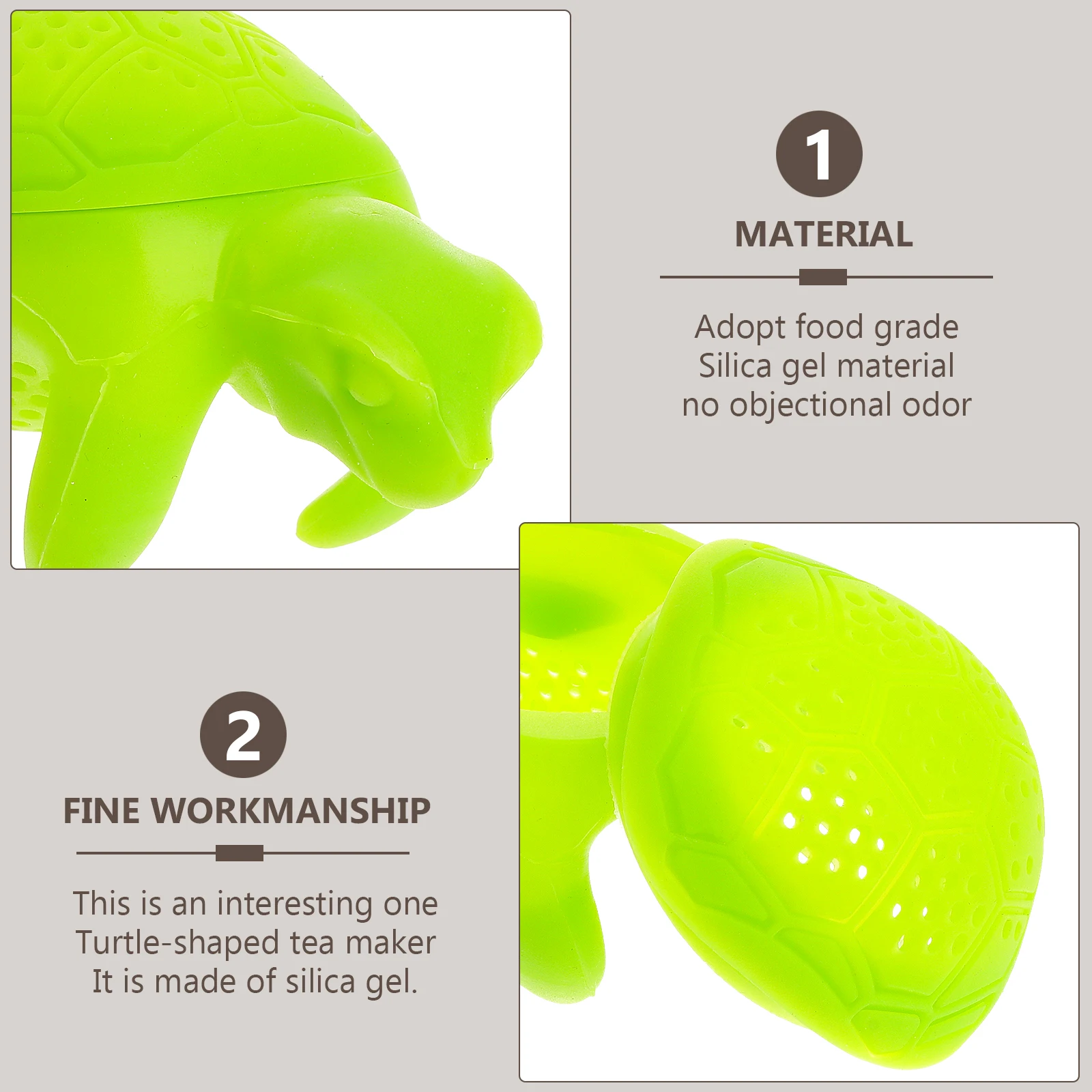 

2PCS Turtle Shaped Tea Infuser High Quality Silicone Filter Loose Leaf Animal Design Kitchen Bar Use Gift Idea Eco Friendly