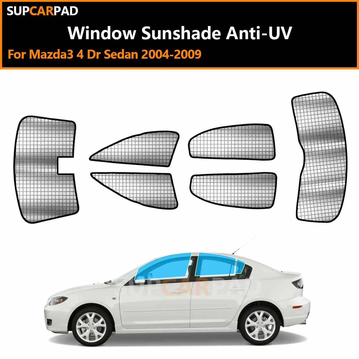 

For Mazda3 4 Dr Sedan 2004-2009 Custom Car Window Sunshade Anti-UV Car Sun Window Visors Sunshade Covers Accessories