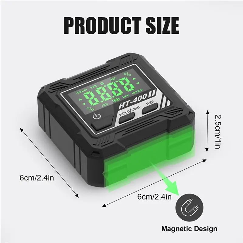 【GIFT】HT-400 Digital Protractor With Magnet 90 Degree Ruler Angle Measuring Gauge Level Indicator Tool