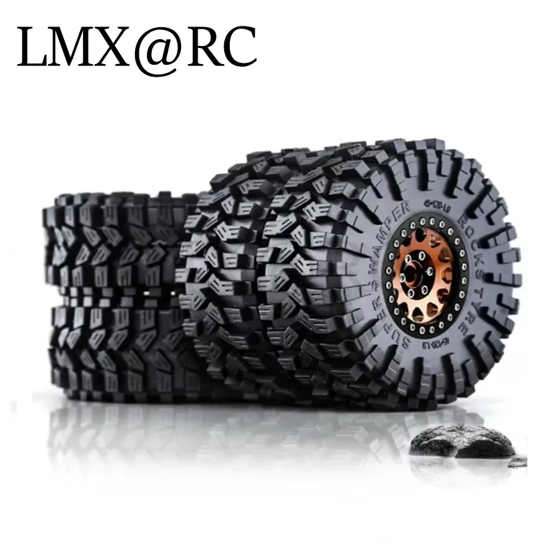 Rc 4 pçs 120mm 1.9 "metal beadlock aro da roda conjunto de pneus de borracha para 1/10 rc rastreador carro trxs trx4 rc4wd d90 axial scx10 ii iii mst