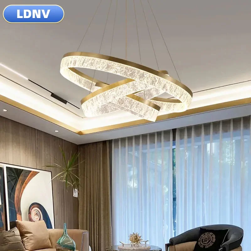 Circle Ring Modern Led Pendant Light Ceiling Mounted Chandeliers Lighting Hanging Lamp for Table Dining room Kitchen Living room