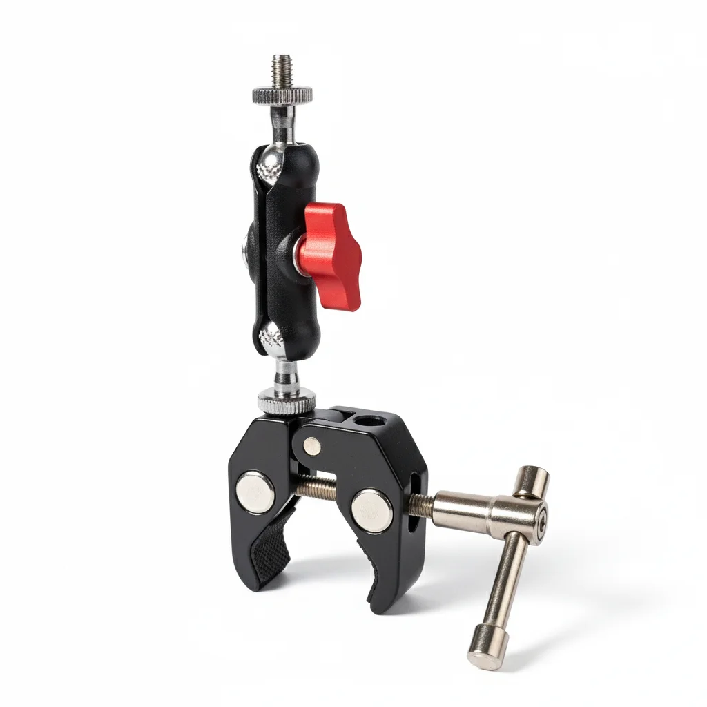 مشبك ذراع سحري معدني لذراع مفصلية للكاميرا مع ملحقات تصوير استوديو Super Clamp لدعم ميكروفون الضوء