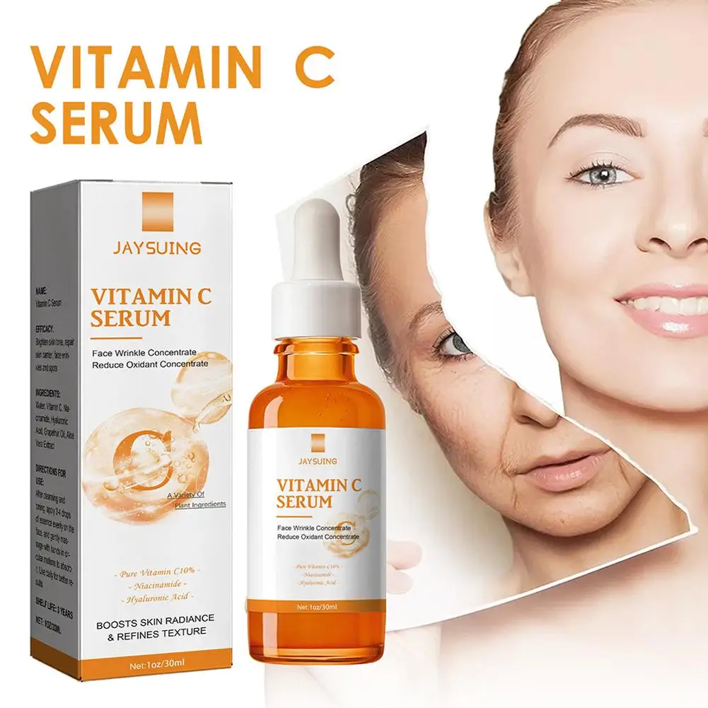 Sérum anti-âge à la vitamine C pour le visage, estompe les ridules, éclaircit la peau, crème liftante, déformable, raffermissant, nourrissant, soin, H2F7