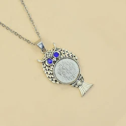 1PC Blank Necklace Owl Pendant Necklaces Base for Diy 20mm Glass Cabochon Jewelry Handmade Jewelry Making Supplies