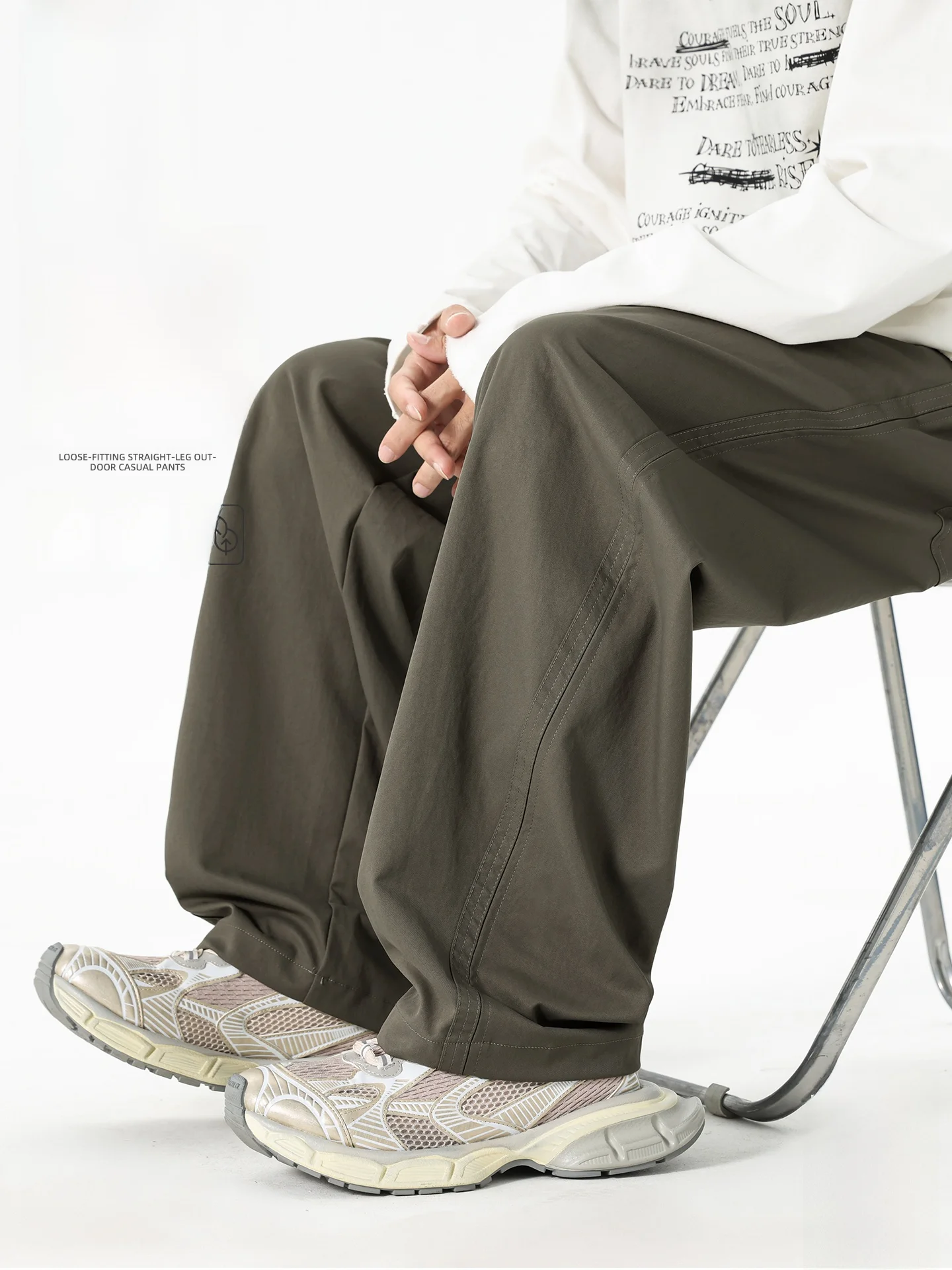 

Men's Casual Straight Leg Pants Spring Outdoor Climbing Spor ey een High-End Feeling Comfortable Fit Trousers