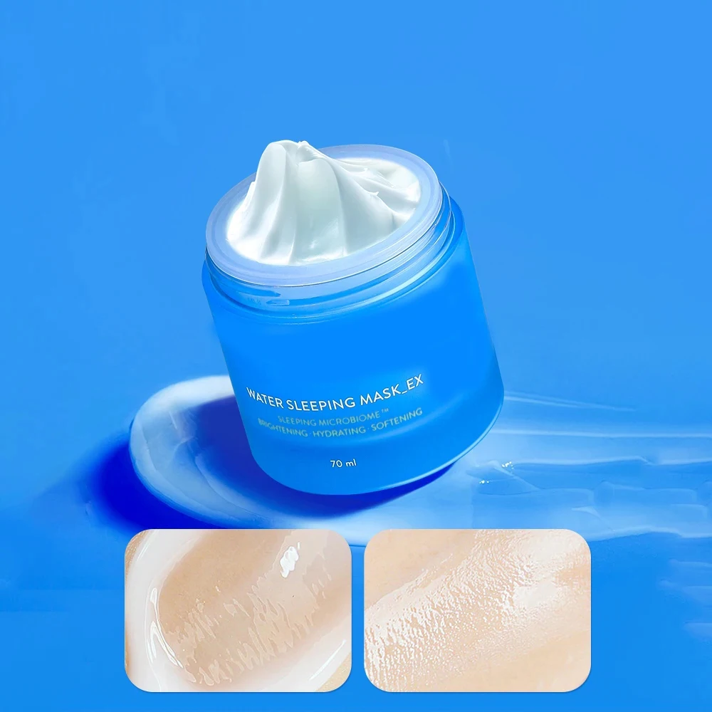 2 PCS Máscara Facial Sono noite com máscara de sono prébiótica lavagem livre hidratante após reparo solar 70ml