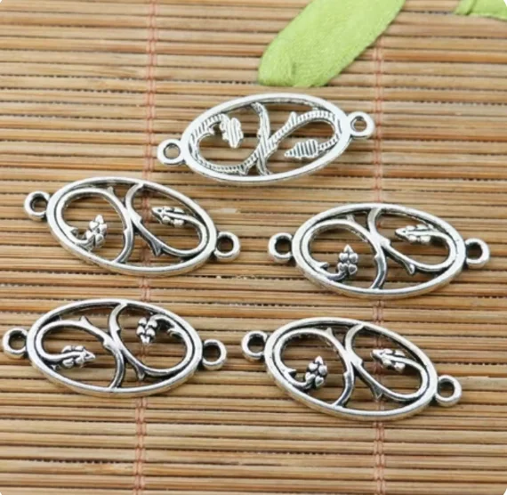 

15pcs 22*12mm tibetan silver color oval shaped connector HWEF2381 for jewelry making