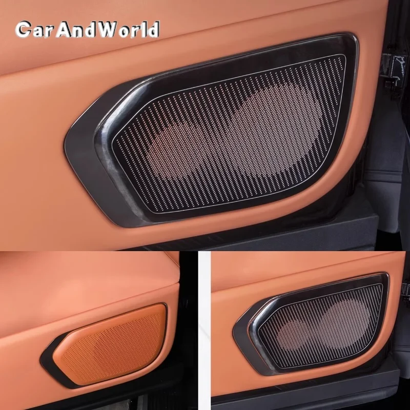 

Stainless Steel Audio Inner Door Plate Speaker Horn Protecte Stereo Guard Mesh Cover Car Accessories For LYNK&CO 900 2025 2026