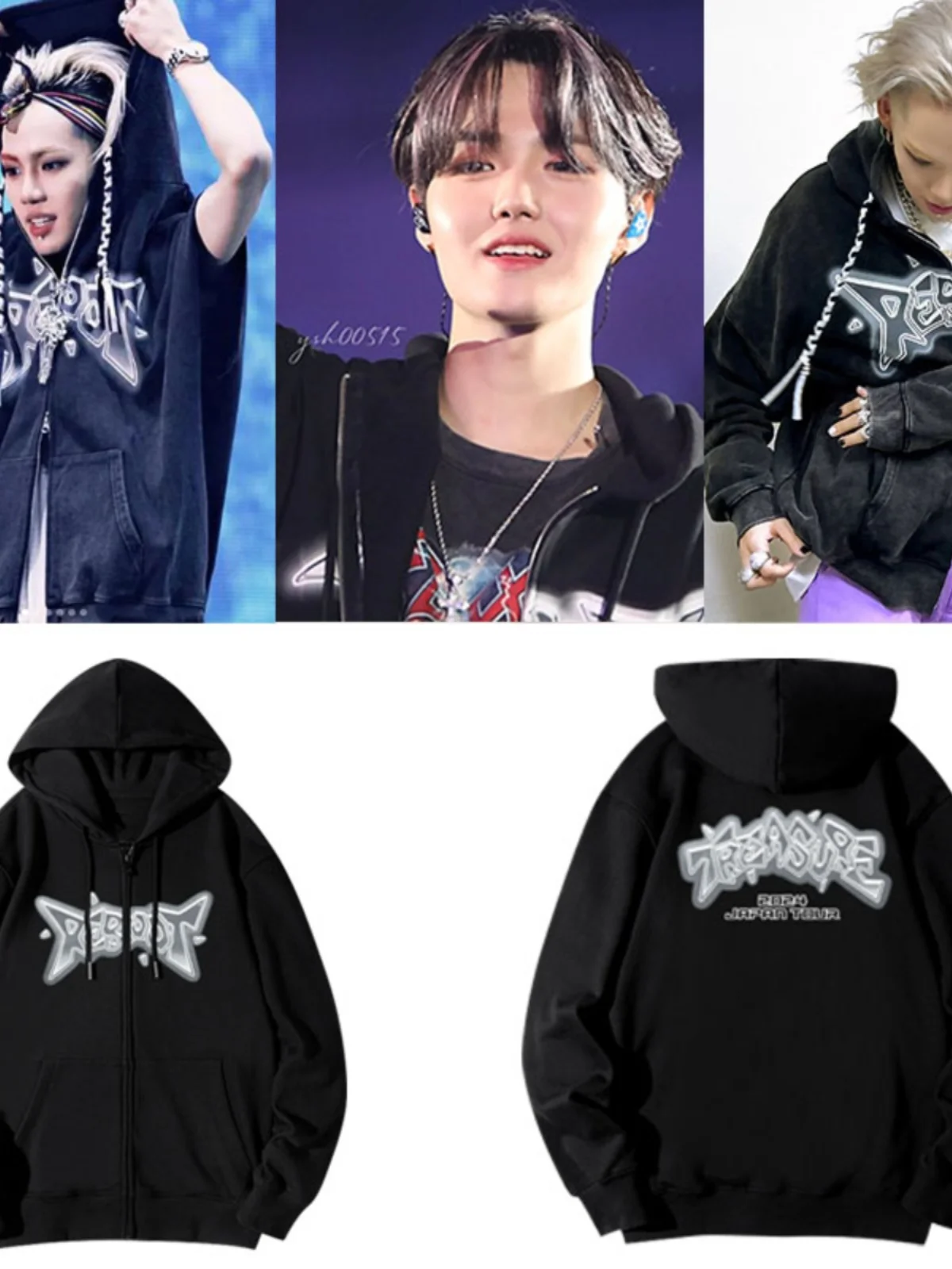 

Куртка-кардиган Treasure2024 Tour Reboot с капюшоном, на весну-осень-зиму, повседневная, удобная, хлопковая, с длинными рукавами