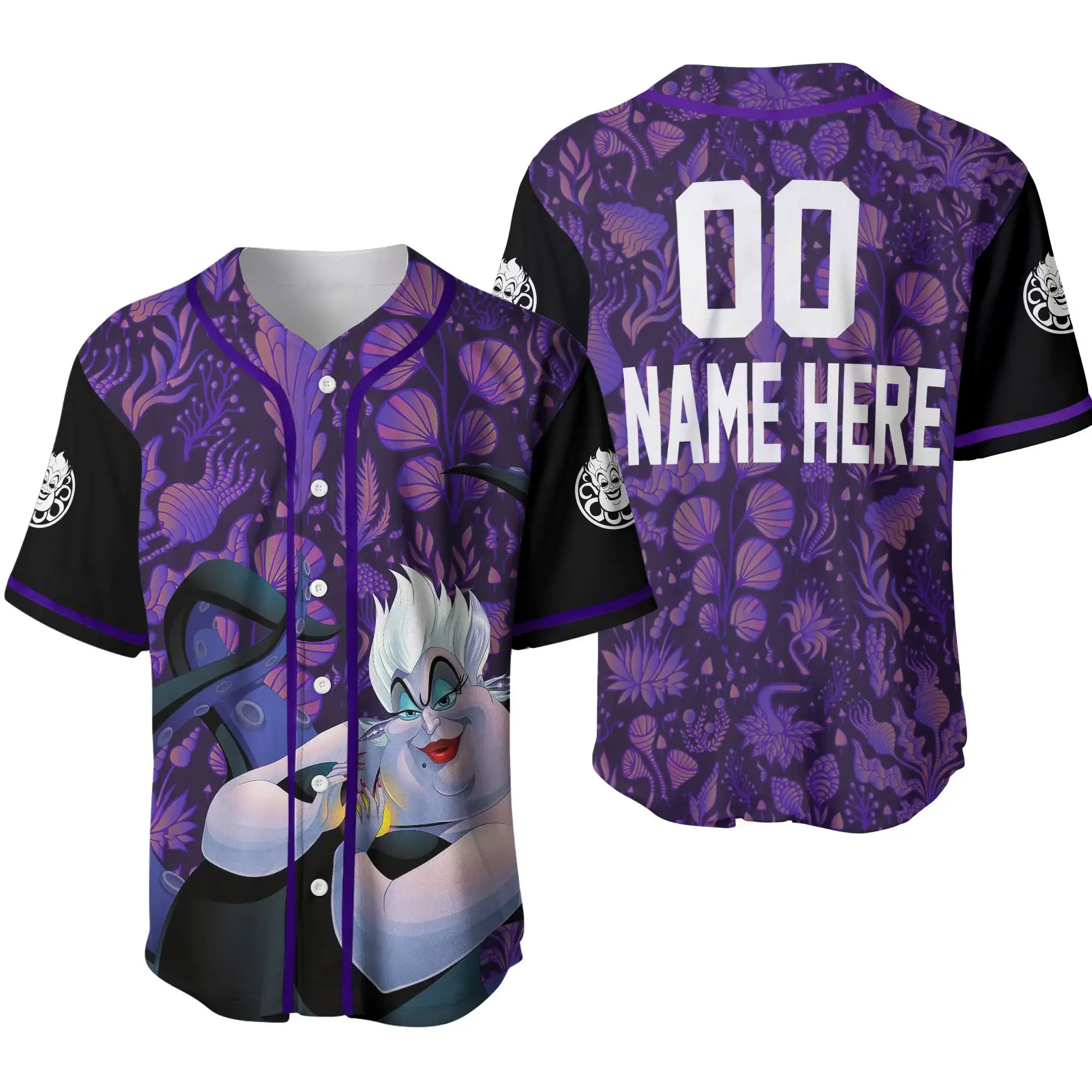 2024 New Disney Baseball Jersey Ursula Baseball Shirt Casual Fashion Street Free Customized Name Baseball Shirt