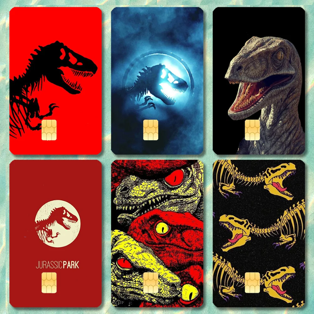 

J-JurassicS P-Park Dinosaur Stickers Credit Card Visa Debit Bank Charge Card Bus Metro Waterproof Sticker Decal Decoration