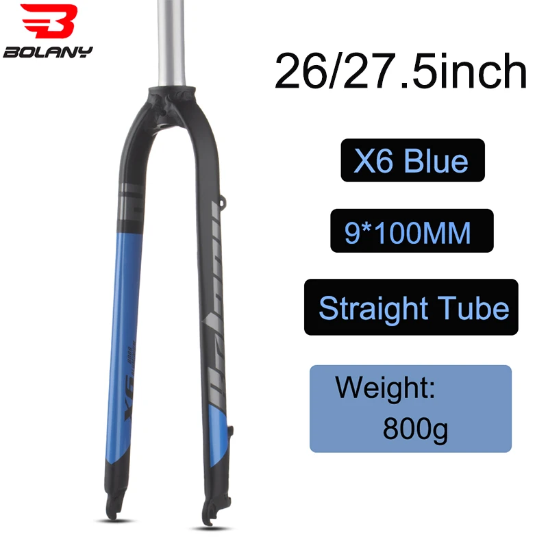 Bolany Fahrrad starre Gabel 26/27,5/29 Zoll Scheibenbremse Berggabel gerades Rohr 28,6 mm matte leichte MTB-Fahrradgabel