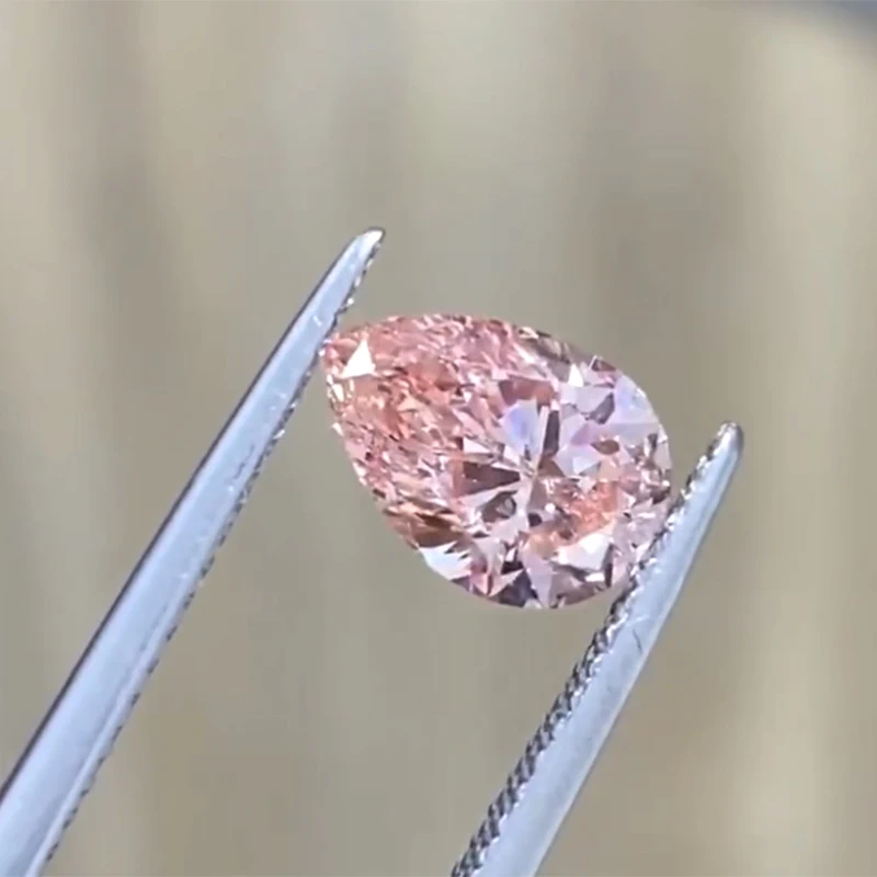 CVD Lab Grown Diamond Cherry Blossom Pink Pear Shape 0.91ct