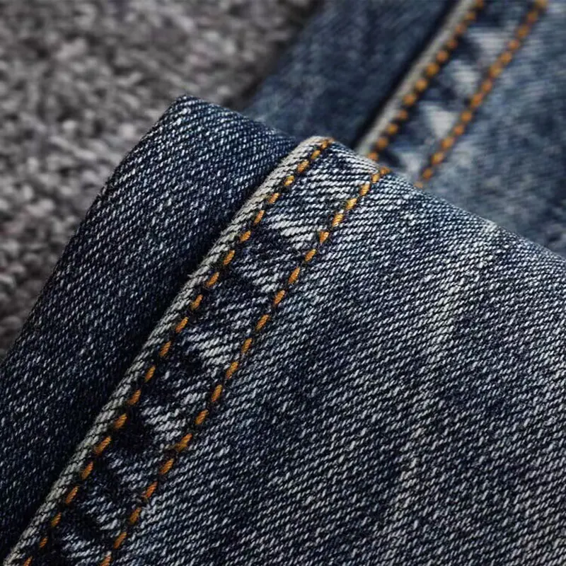 Fashion Designer Men Jeans Trendy Trousers High Quality Retro Blue Elastic Slim Fit Vintage Jeans Men Casual Denim Pants Hombre