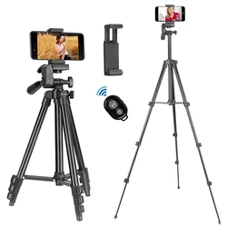 Tripod for Smartphone Lightweight Camera Tripod Stand with Bluetooth Selfie Remote Phone Holder Video Photography for iPhone 14