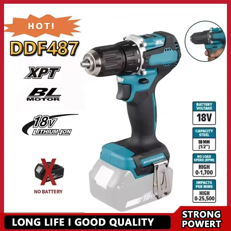 

Бесщеточная электрическая дрель Makita DDF487, 18 В, подходит для пятилопастной ударной дрели декоративной команды, использует аккумулятор Makita 18 В.
