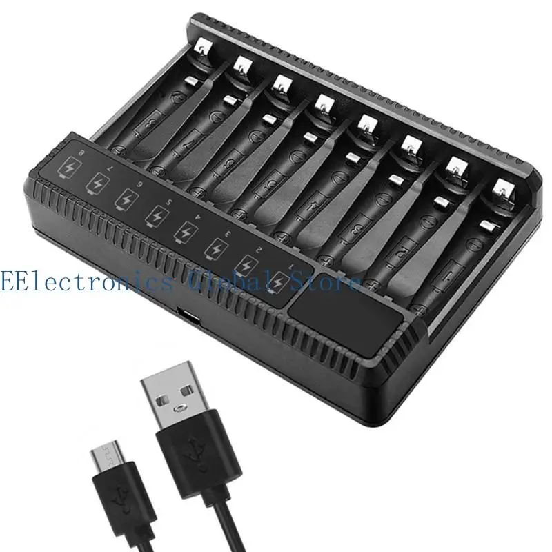 462B 8 Slot Rechargeable Batteries LED Display Battery for AA/AAA
