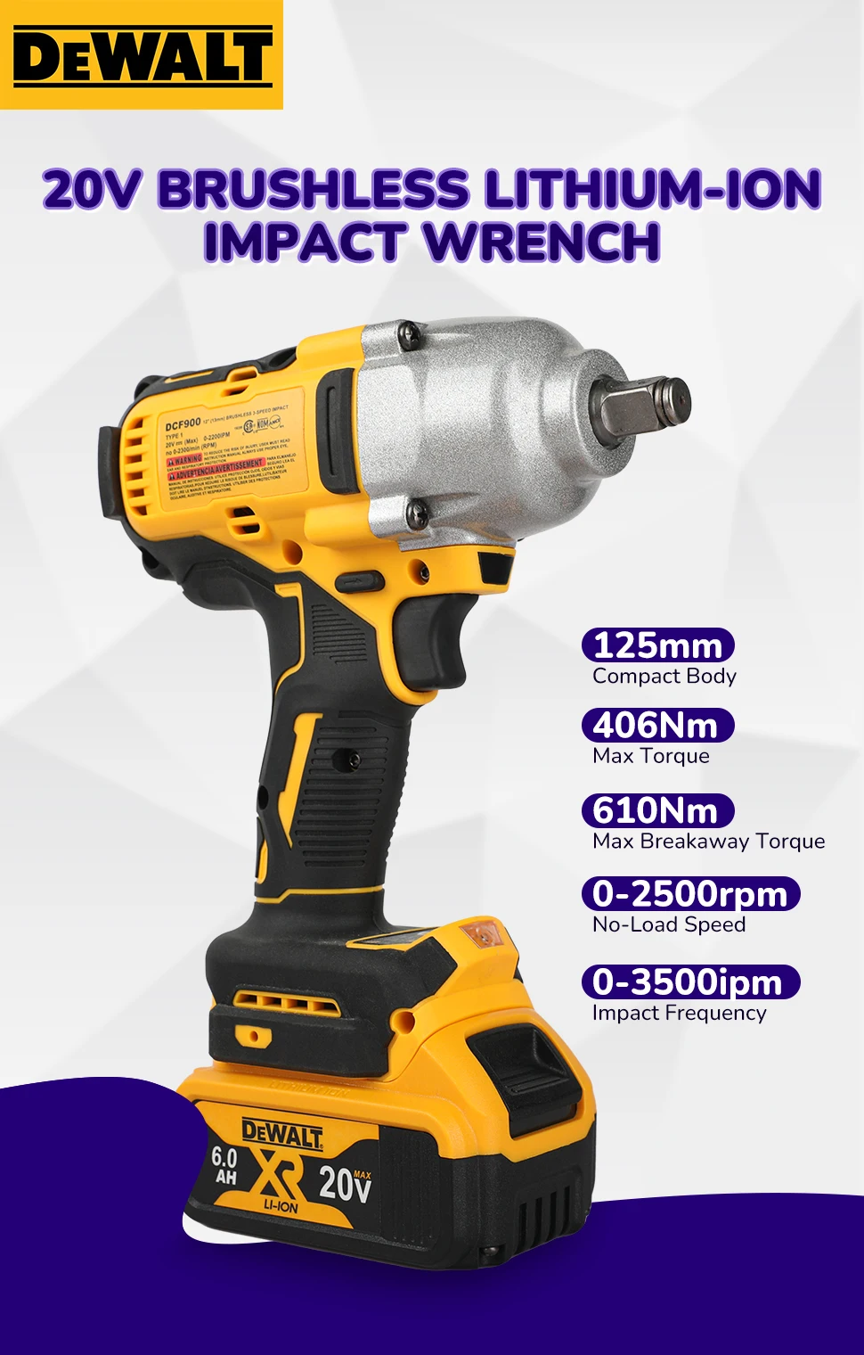 DeWalt DCF900 impact wrench detail 1